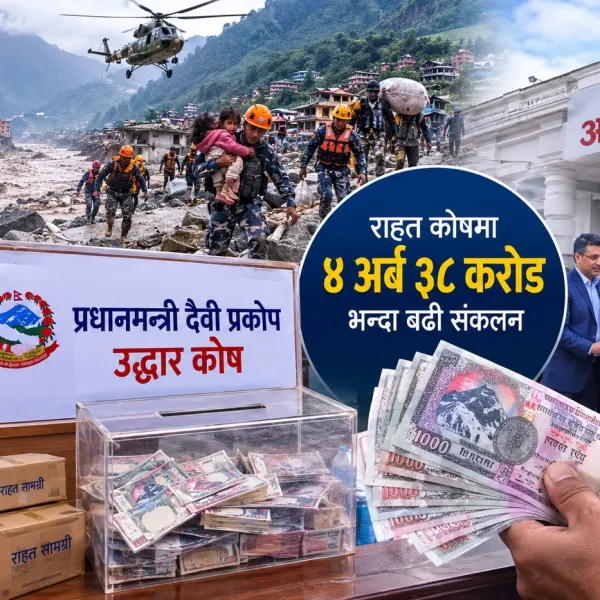 भोटेकोशी बाढीपीडितका लागि राहत कोषमा ४ अर्ब ३८ करोडभन्दा बढी संकलन