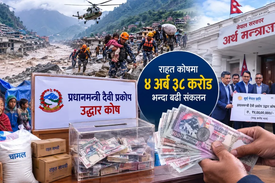 भोटेकोशी बाढीपीडितका लागि राहत कोषमा ४ अर्ब ३८ करोडभन्दा बढी संकलन