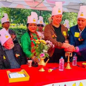 बेल्जियममा भव्य रूपमा मनाइयो उभौली साकेला, विदेशीहरू पनि साकेला नृत्यमा