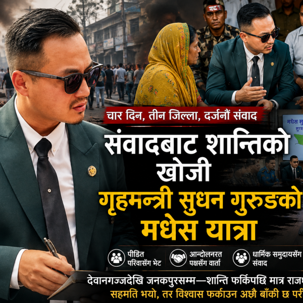 संवादको परीक्षा, राज्यको जिम्मेवारी र मधेसमा शान्तिको खोजीमा गृहमन्त्री सुधन गुरुङको चार दिन
