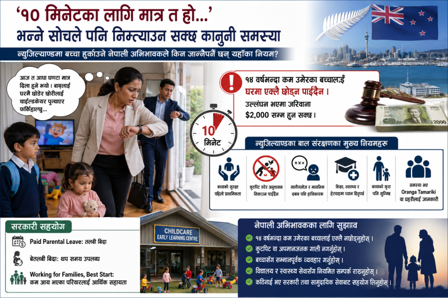 न्युजिल्याण्डमा बालबालिका हुर्काउँदै हुनुहुन्छ? यी नियम थाहा नभए पर्न सक्छ कानुनी समस्या