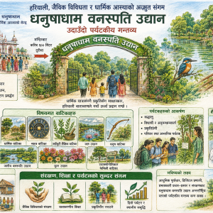 उदाउँदो पर्यटकीय गन्तव्य बन्दै धनुषाधाम वनस्पति उद्यान